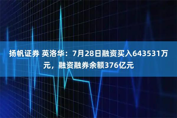 扬帆证券 英洛华：7月28日融资买入643531万元，融资融券余额376亿元
